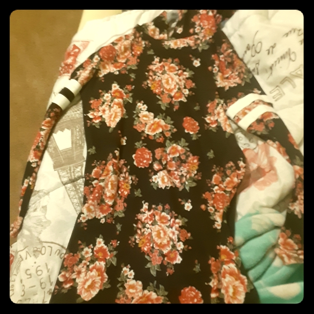 Floral long sleeve dress with hood
